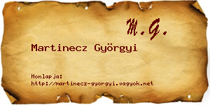 Martinecz Györgyi névjegykártya